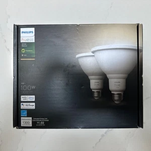 Philips Hue 476820 White Outdoor Bulbs PAR38 2 Pack - Picture 1 of 4