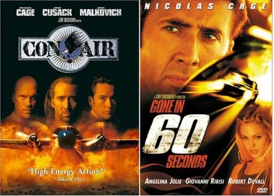 Nicolas Cage Double Feature Con Air & Gone in 60 Seconds 2 DVD Set Widescreen Foto 1 de 3