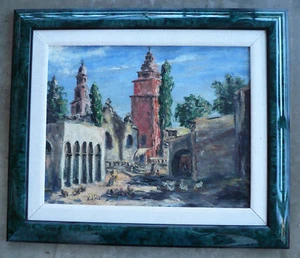 Raymond Kubacki, LISTED CALIFORNIA MODERN MODERNIST LANDSCAPE OIL PAINTING CALIF - Picture 1 of 9