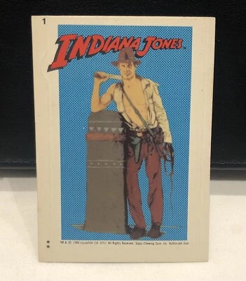 Indiana Jones 1984 Trading Card Sticker #1 Rookie” - Image 1 of 2