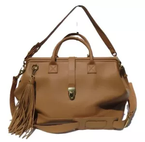 Borsa da viaggio TAH Portland USA in pelle marrone chiaro da medico Weekender $885 + borsa per scarpe - Foto 1 di 12