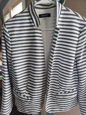 Blazer Nine West Rayas Azul Y Blanco Talla 16 Foto 1 de 4