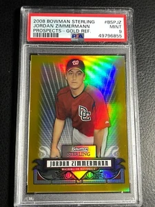 🔥 2008 Bowman Sterling Gold REFRACTOR #BS-JZ Jordan Zimmerman / 50 PSA 9 - Picture 1 of 2