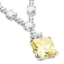 43cm Starlet White with Large Canary Yellow Cubic Zirconia Drop Sterling Silver