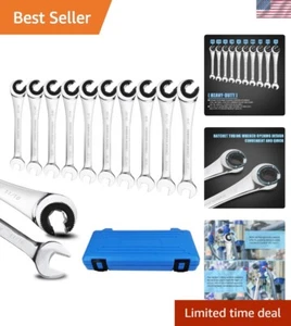 10 pcs SAE Ratcheting Wrench Combination Wrench Set 10 Pcs/Set with 72 Teeth,... - Picture 1 of 8