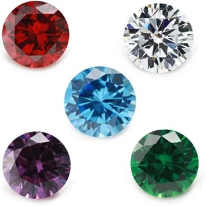 Große Menge 1 ~ 10 mm Rundschliff Zirkonia Lose Edelstein Stein Tansanit Farbe Violett - Bild 1 von 60