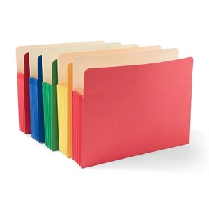 MyOfficeInnovations 3 1/2" Expansion Colored File Pockets Letter Assorted 5/Pack - Picture 1 of 4