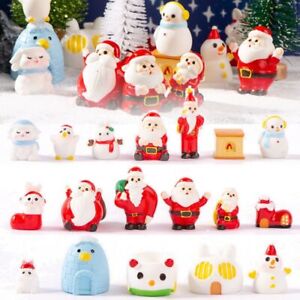 Santa Clause Snowman Xmas Knick-knacks Multicolor Miniature Animal Statue