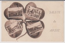 SALUTI DA ARSIE' BELLUNO VEDUTA DEL PAESE NEL QUADRIFOGLIO 1917 BELLA !