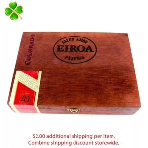 Eiroa Colorado 54 x 6 Empty Wood Cigar Box 9.5" x 7" x 2" - Picture 1 of 12