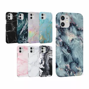 CASE FOR IPHONE 15 14 13 12 11 SE 8 PRO MAX HARD PHONE COVER MARBLE GRANITE - Picture 1 of 10