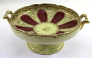 Antique Nippon Maple Leaf Mark Handpainted Gold Beaded Moriage Candy Dish - Picture 1 of 10