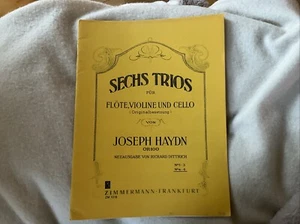 Joseph Haydn OP. 100 Sechs Trios Flöte Violine u. Cello Zimmermann Heft 2 - Bild 1 von 2