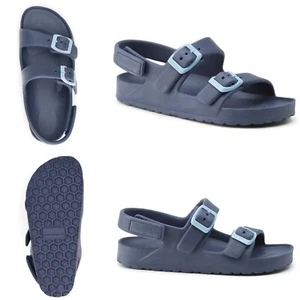 Sandalia Wonder Nation para niños pequeños con doble hebilla talla 11-12 azul marino zapatos de agua - Imagen 1 de 1