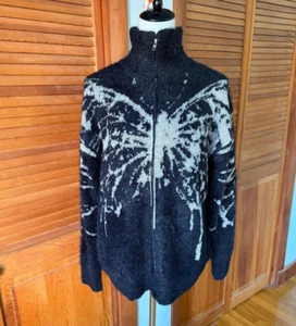 Suéter Garden Goth Punk EGL Horror Blanco y Negro Noche Mariposa S-M - Imagen 1 de 6