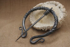 Hand Forged Medieval Penannular Brooch Twist Cloak Pin costume