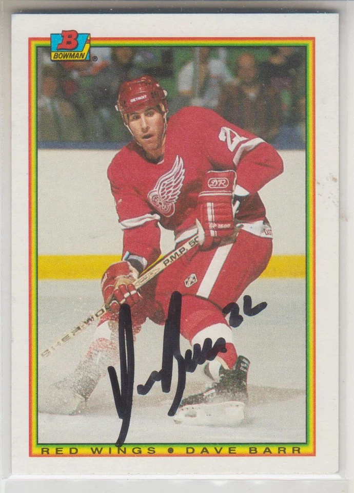 Autographed 90/91 Bowman Dave Barr - Red Wings - Image 1 of 1