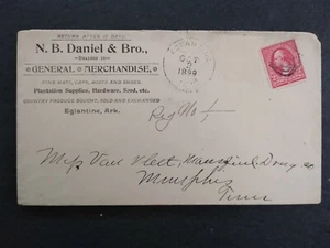 Arkansas: Eglantine 1899 General Store Advertising Cover. DPO Van Buren Co - Picture 1 of 2
