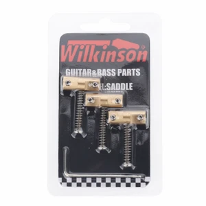 Set of Brass Compensated Vintage Wilkinson-Style Bridge Saddles for Tele Guitar - Picture 1 of 8