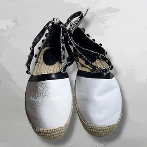 Rebecca Minkoff Gilles espadrillas cinturino alla caviglia scarpe in pelle con borchie 6 1/2 - Foto 1 di 6