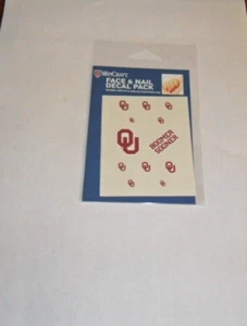 OKLAHOMA SOONERS FINGERNAIL AND FACE DECAL PACK TATTOOS FREE SHIPPING - Picture 1 of 1