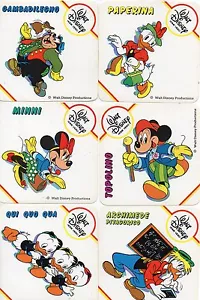 LOTTO 6 ADESIVI WALT DISNEY ANNI 89-90 Cm. 8X8 (NUOVI) - Picture 1 of 4