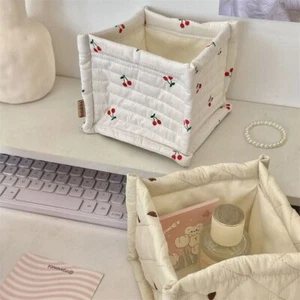 Soft PU Quilted Storage Basket Multifunctional Handmade Storage Basket Home - Picture 1 of 13