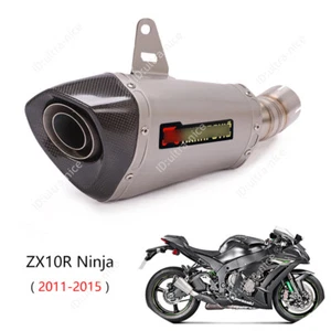 For Kawasaki Ninja ZX10R 2011-2015 Exhaust Pipe Motorcycle Slip-on Muffler Tips - Picture 1 of 7