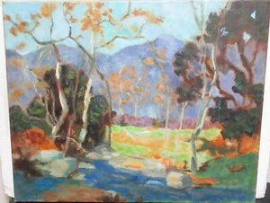 CHARLES A.CLIFFORD JR IMPRESSIONIST LANDSCAPE OIL ON CANVAS PAINTING UNFRAMED - Picture 1 of 6