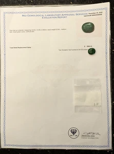 1 Oval Cut Emerald 8.34 CT Medium Dark Bluish Green Color GIA bG 6/0 - Picture 1 of 2