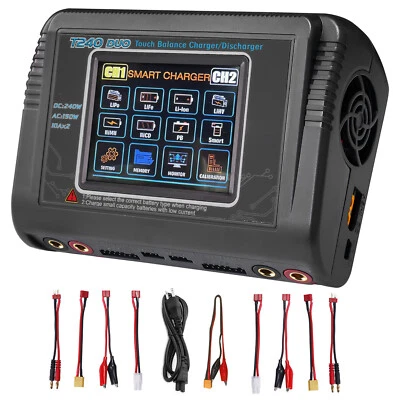 240W 10Amp RC LiPo Battery Charger Discharger Dual Channel Fast Balance Battery - image 1 of 4