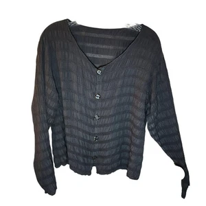 CP Shades Sausalito R463-147 Button Front Blouse Small Gray Rayon Top - Picture 1 of 4