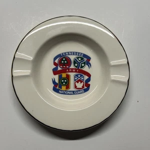 Vintage Tennessee Army National Guard Logos Ashtray 2 Slots 5.25” Round - Picture 1 of 7