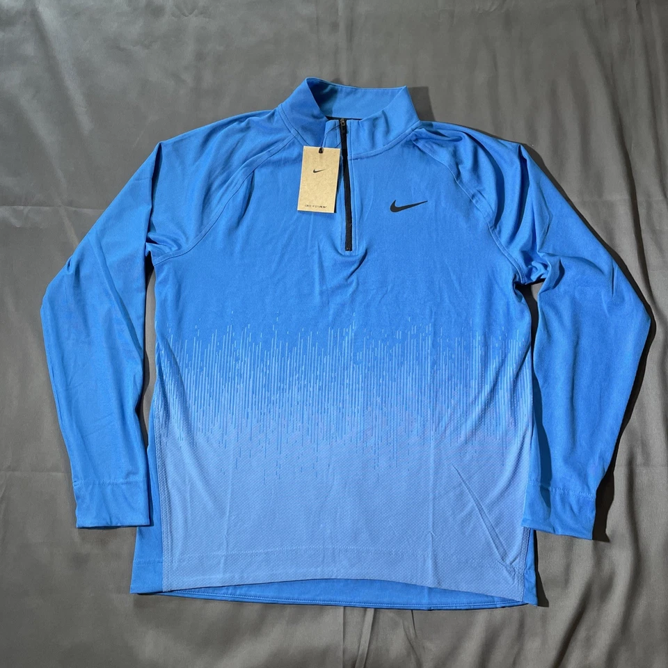 Nike Men's Tour DRI-FIT ADV 1/4 Zip Golf Top FD5833-435 Blue Size XL