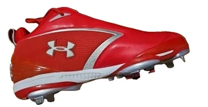 UNDER ARMOUR NEW Red Baseball Cleats UA Metal Bomber Mid St Shoes w/Box SZ 14 - Picture 1 of 6