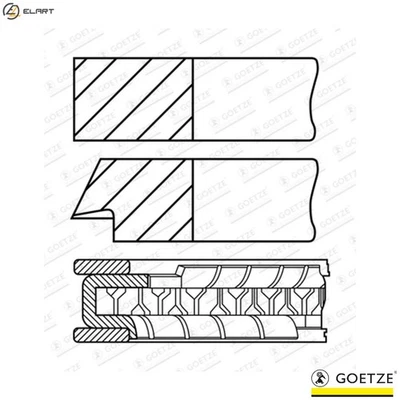 4x PISTON RING KIT 08-451900-00 STD FOR Y22XE/22SE Z22SE/22XE/22YH 2.2L 4cyl - Image 1 of 4
