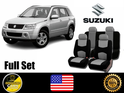 For All Suzuki Gray Seat Covers Full Set Breathable Cushioned Fit High Quality - Image 1 of 4