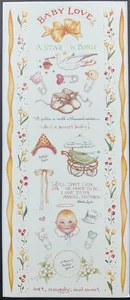 Susan Branch Baby 12687 Carriage Pram Retro Angel Sweet Stork Stickers RARE - Picture 1 of 2