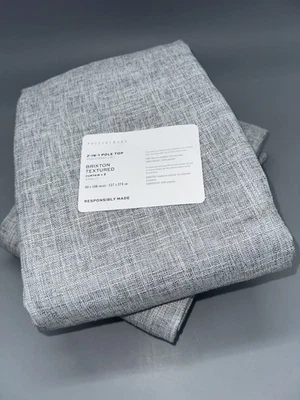 "2 paneles de cortina texturizados Pottery Barn Brixton 50"" x 108"" gris" Foto 1 de 3