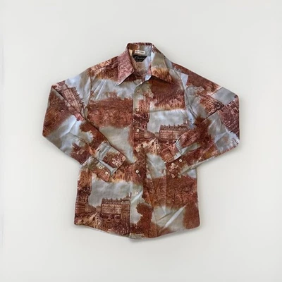 Camisa Chemise Et Cie De Colección Otoño en París Estampado Paisaje Urbano Manga Larga Con Botones Foto 1 de 4