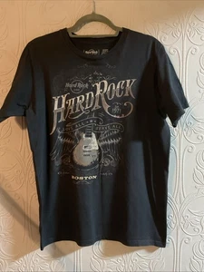 Boston Hard Rock Cafe  T-Shirt - Medium Black Cotton - Picture 1 of 5