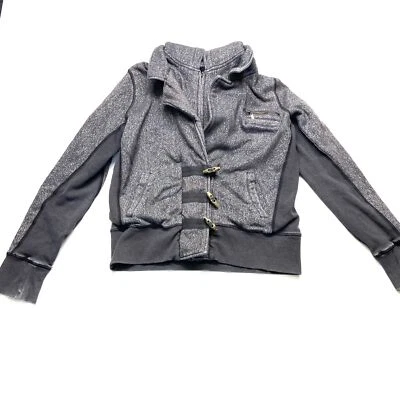 Chaqueta Hurley para mujer grande gris jaspeado forrada sherpa bolsillos con capucha manga larga Foto 1 de 4