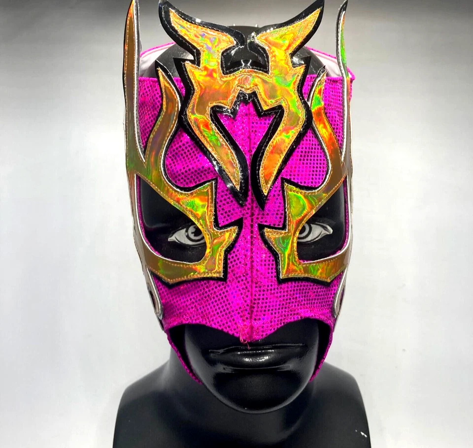 Máscara Lucha Libre La Hiedra Mujer Grado Semi Profesional Lucha Rosa y Dorado Foto 1 de 4