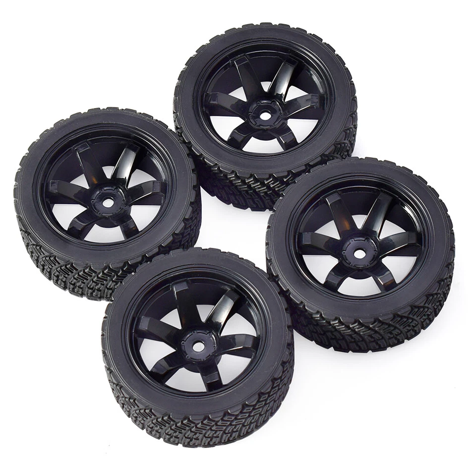 4 STÜCKE 12mm Hex 67mm Gummi Reifen Rad für 1/10 WLtoys 1/14 144001 RC Auto - Bild 1 von 4