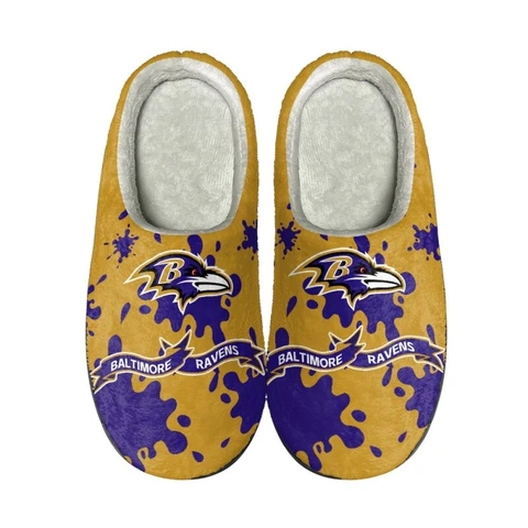 Baltimore Ravens Fleece Slippers Unisex Indoor Non-Slip Winter House Shoes Gift Cover