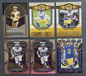 Donruss Champ Is Here Eric Weddle Aaron Donald Prizm Brilliance Matthew Stafford
