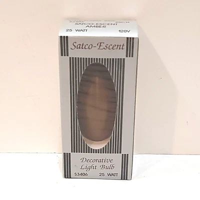 Spun Amber Decorative Bulb Satco Escent S3406 25w 120v Candelabra Base C11 NOS - Image 1 of 4