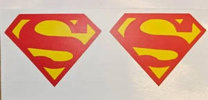 2 x Superman Logo 2 Colour Premium Vinyl Sticker Wall Car Van Laptop Superhero - Picture 1 of 1