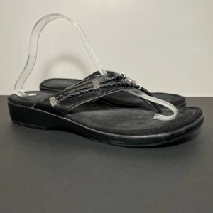 Womens MINNETONKA Silverbay Black Flip Flop Sandals / Size 10 - Picture 1 of 8