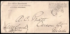 Frühe Poststrafe gebraucht von San Francisco, CA nach Carson City, NV - Bild 1 von 2